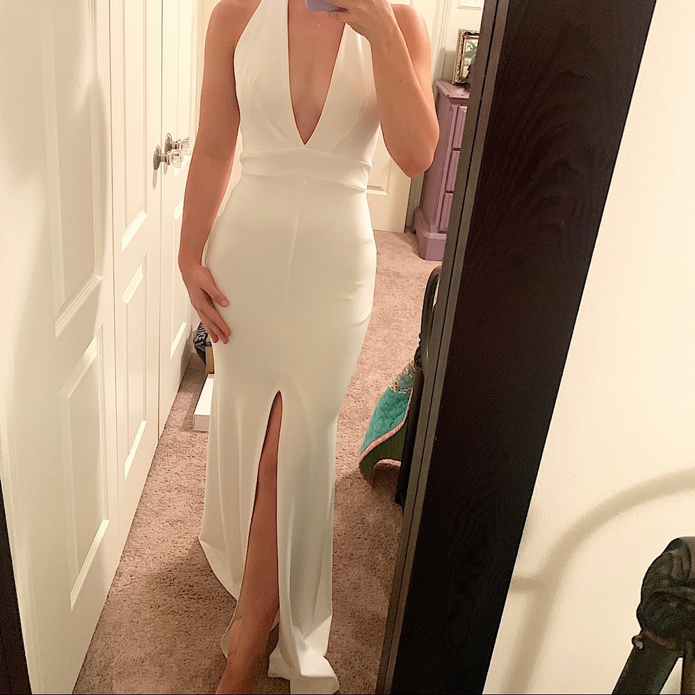 White Floor Length Gown